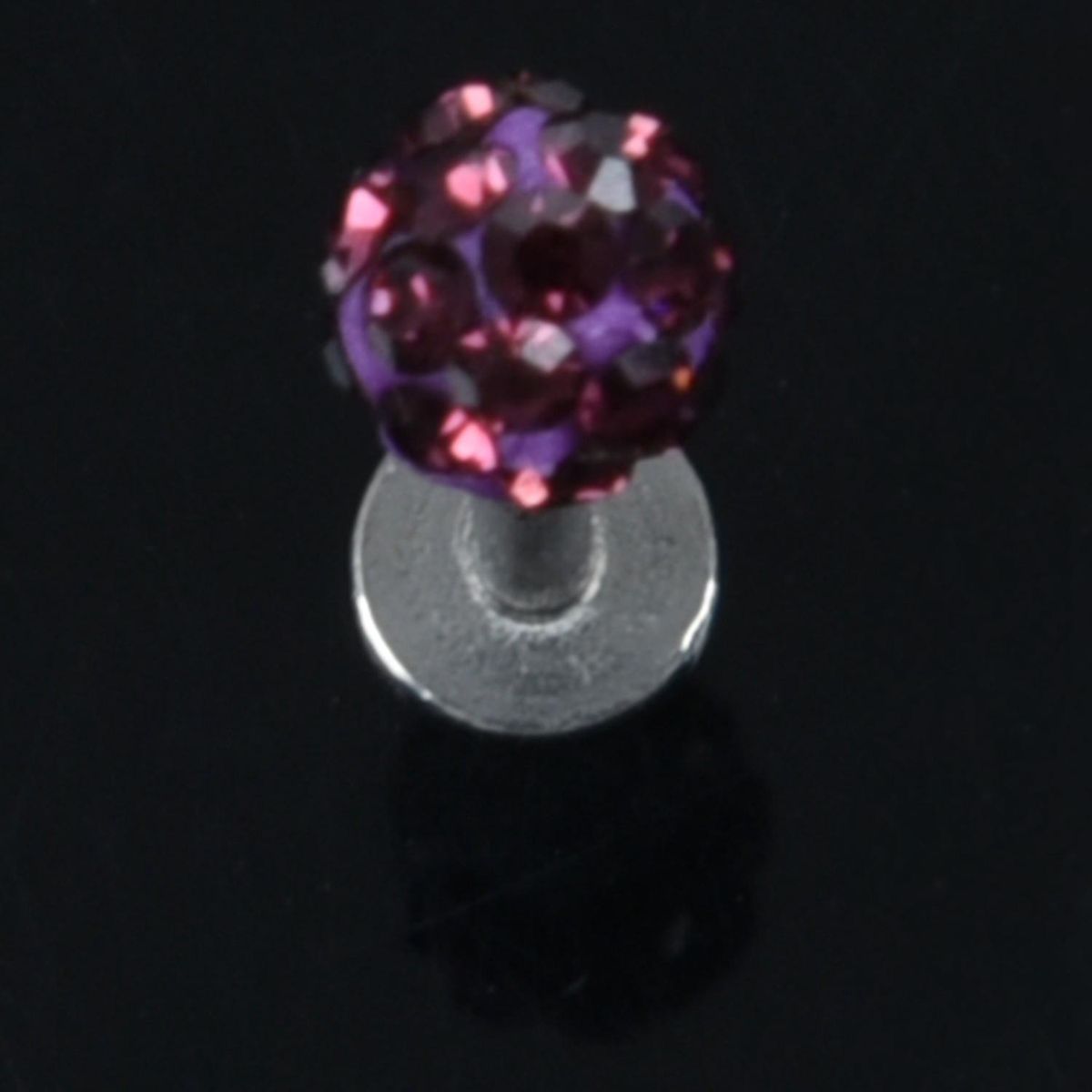Cool Crystal Gem Steel Micro Labret Piercing Stud for Lip /