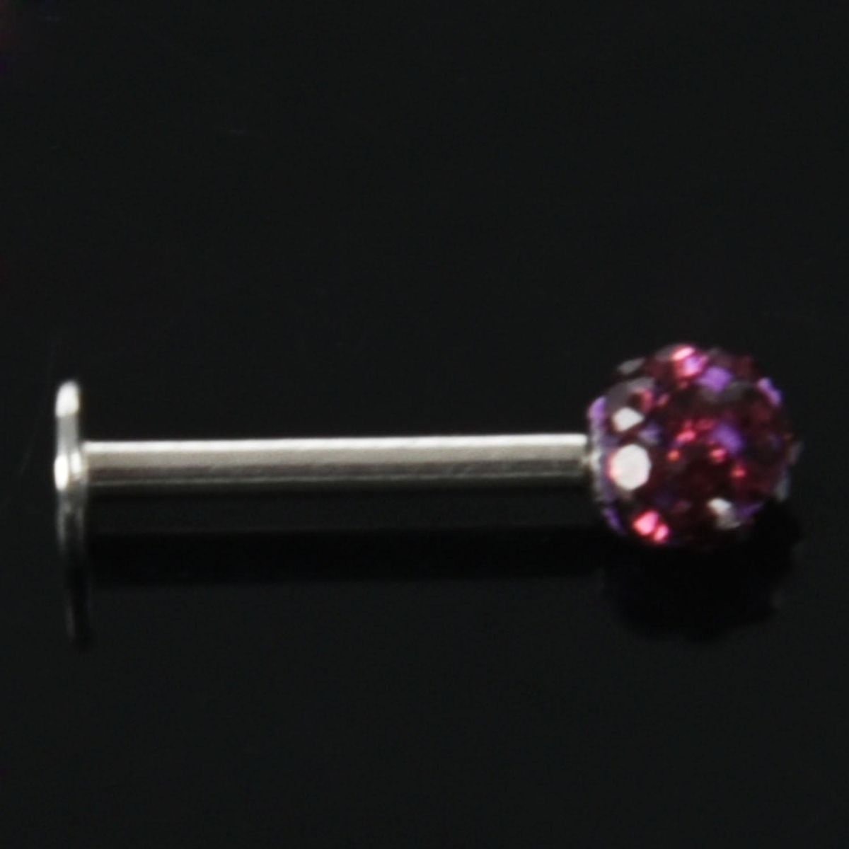 Cool Crystal Gem Steel Micro Labret Piercing Stud for Lip /