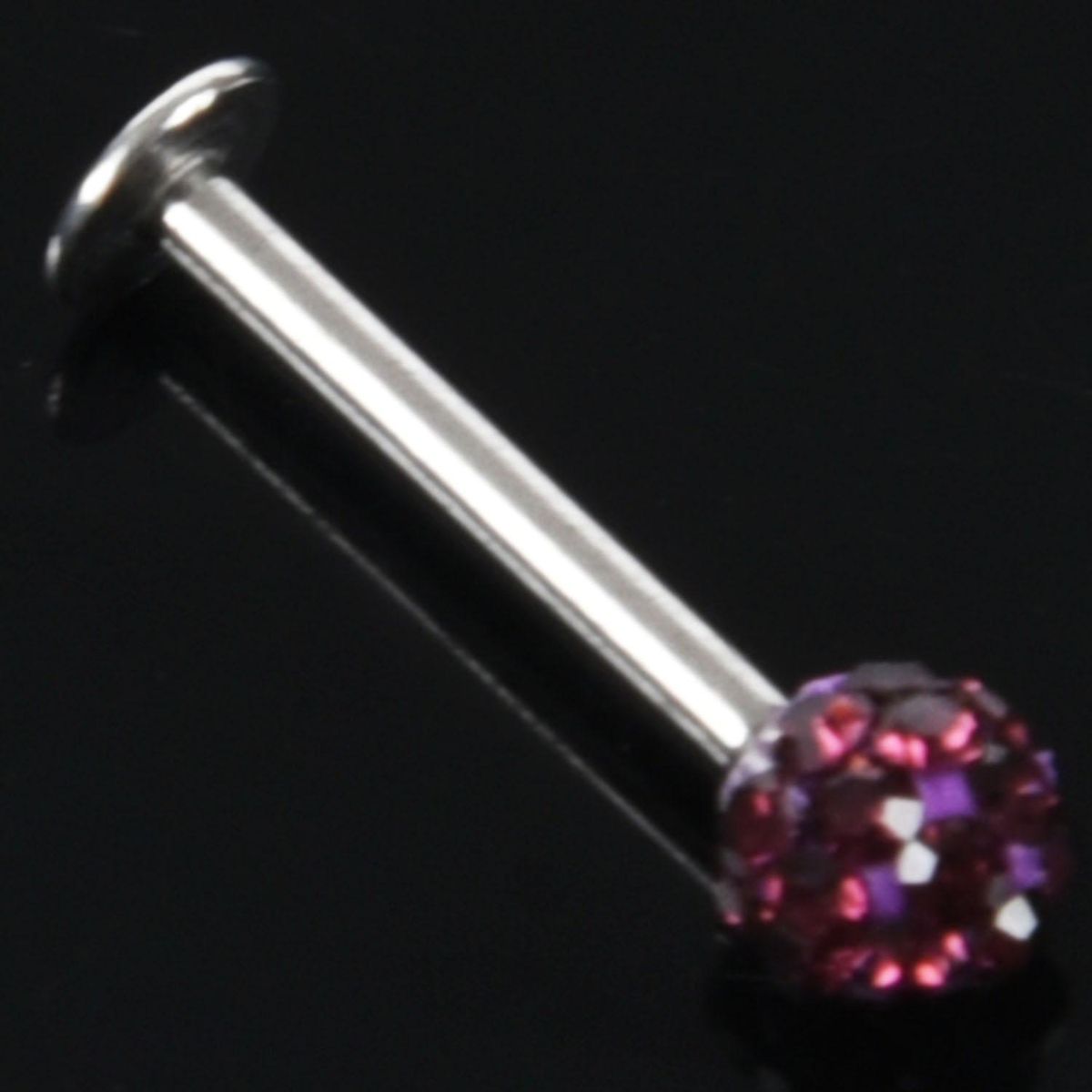Cool Crystal Gem Steel Micro Labret Piercing Stud for Lip /
