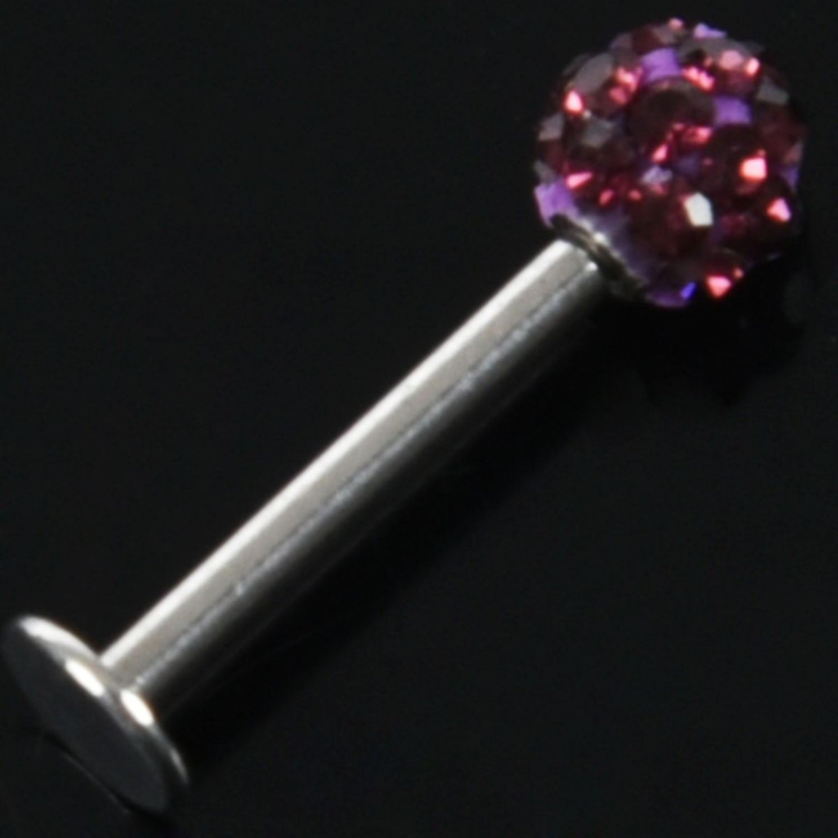 Cool Crystal Gem Steel Micro Labret Piercing Stud for Lip /