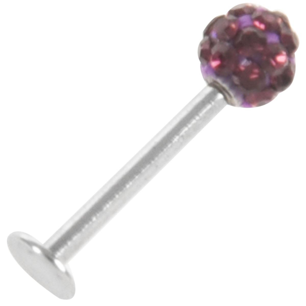 Cool Crystal Gem Steel Micro Labret Piercing Stud for Lip /