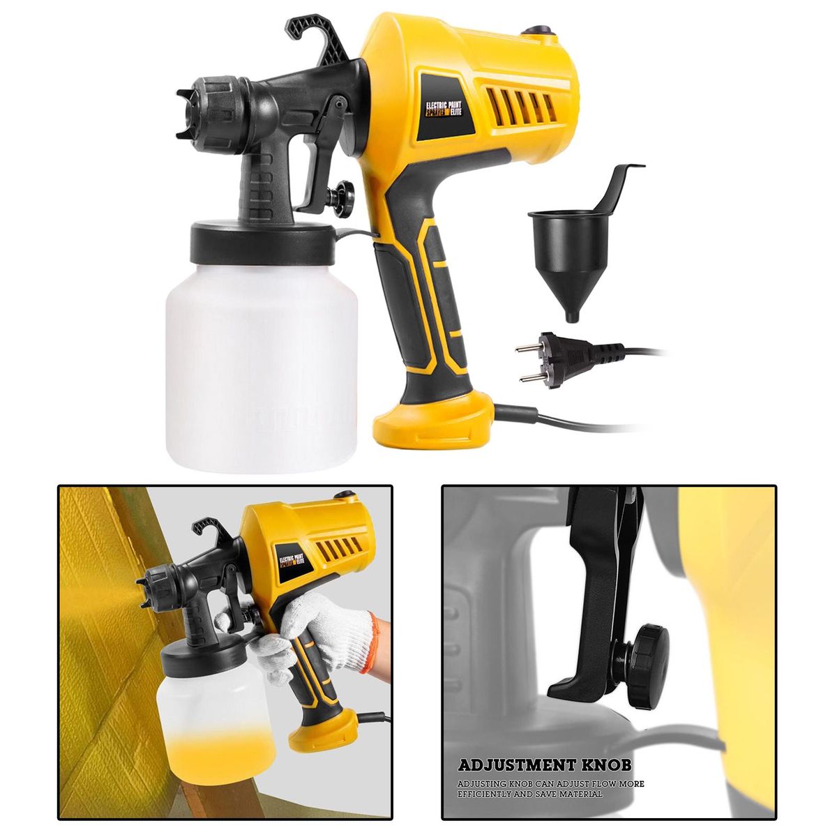 Electric  Gun 400W HVLP  Sprayer Painting For Home Yellow