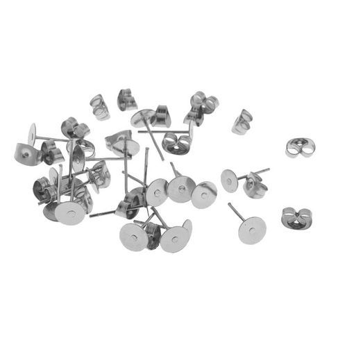 15 Pairs Stainless Steel Stud Back Findings Back Stoppers Butterfly