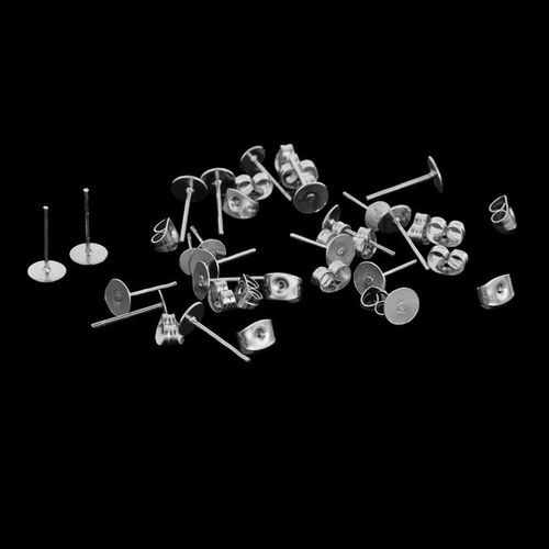 15 Pairs Stainless Steel Stud Back Findings Back Stoppers Butterfly