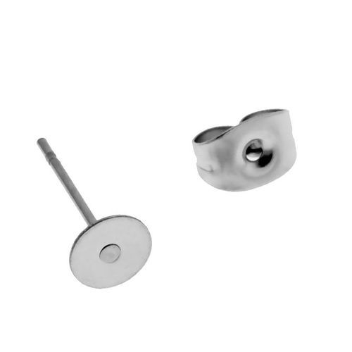 15 Pairs Stainless Steel Stud Back Findings Back Stoppers Butterfly