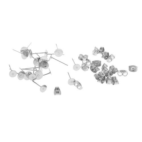15 Pairs Stainless Steel Stud Back Findings Back Stoppers Butterfly