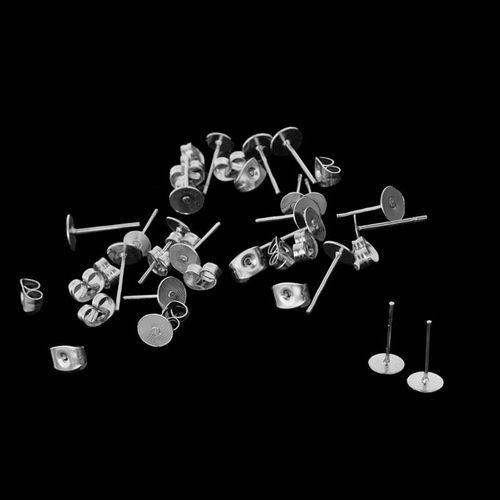 15 Pairs Stainless Steel Stud Back Findings Back Stoppers Butterfly