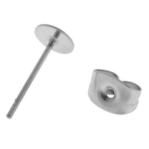 15 Pairs Stainless Steel Stud Back Findings Back Stoppers Butterfly