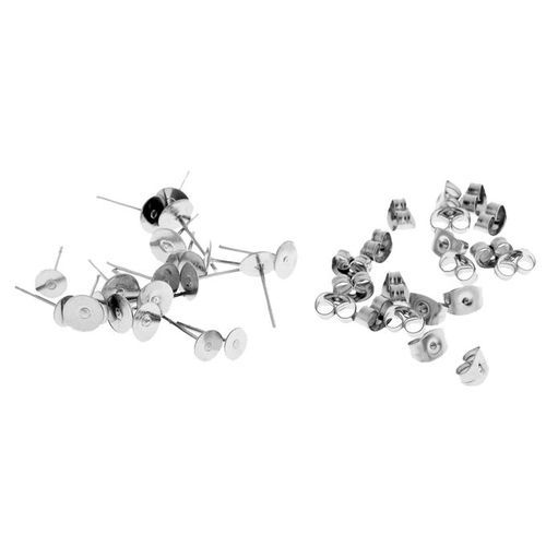 15 Pairs Stainless Steel Stud Back Findings Back Stoppers Butterfly