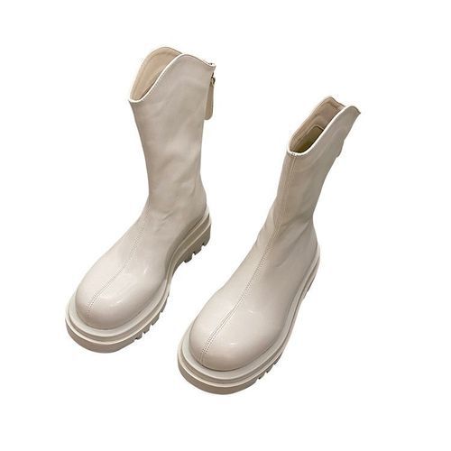 Women's Boots Shoes Back Zipper Mid-tube Boots