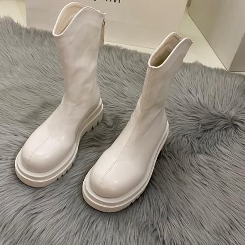 Women's Boots Shoes Back Zipper Mid-tube Boots