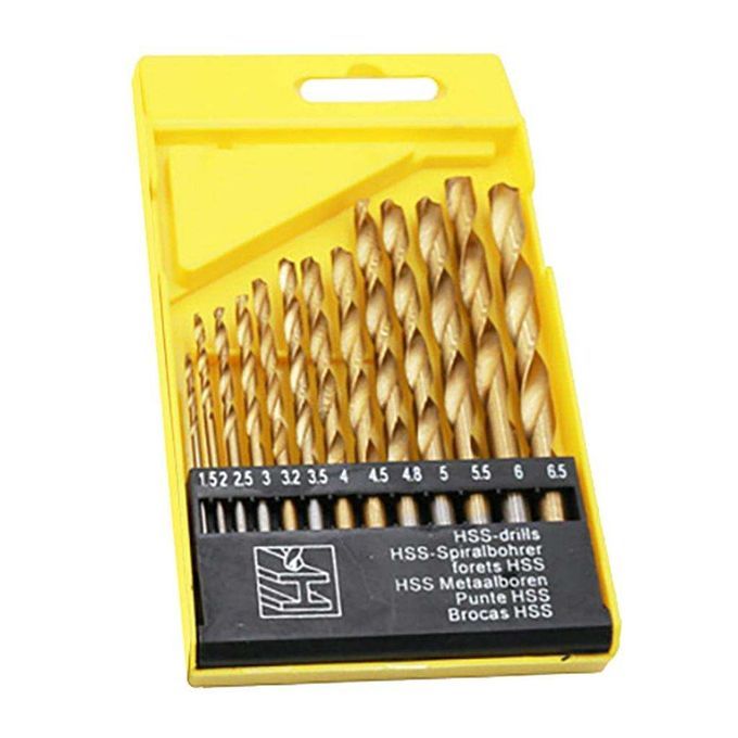 13x HSS Steel Drill Bit Set Twist Drill & Case Plastic Wood Metal Kit