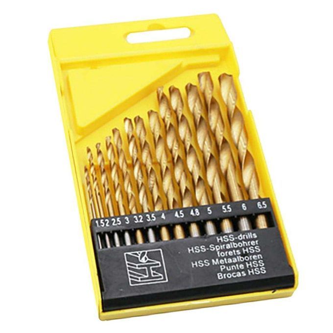 13x HSS Steel Drill Bit Set Twist Drill & Case Plastic Wood Metal Kit