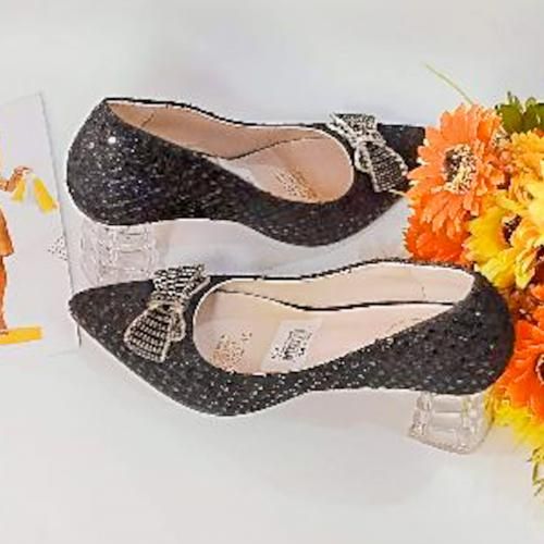 Gergeuos Party Sequence Block Heel Shoe - Black