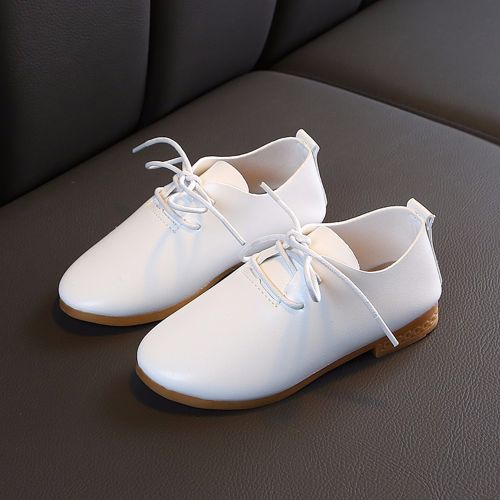 Girls' Leather Single Princess Children's Performance Soft Sole Shoes White