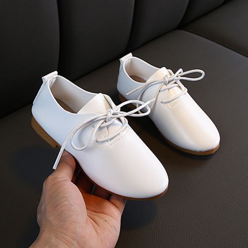 Girls' Leather Single Princess Children's Performance Soft Sole Shoes White
