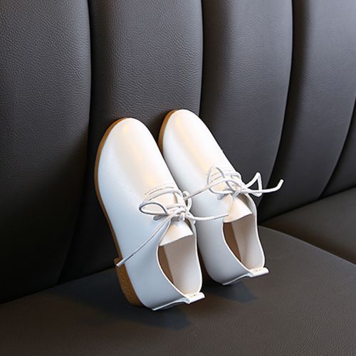 Girls' Leather Single Princess Children's Performance Soft Sole Shoes White