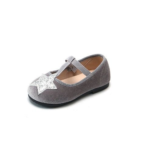 Girls Children Stylish T-strap Shoes Gray