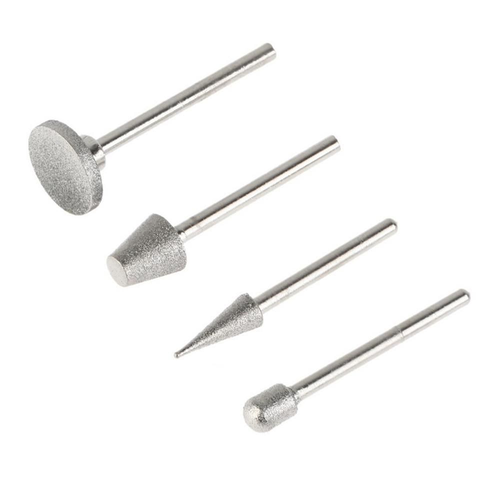 50pcs Diamond Grinding Heads 1/8-Inch Shank Diamond Coated Rotary Burrs Set Grinder Rotary Tool Set Grinding Cutting Head Drill Bits Metal Carving Polishing Tool Sets Electric Grinding Accessories