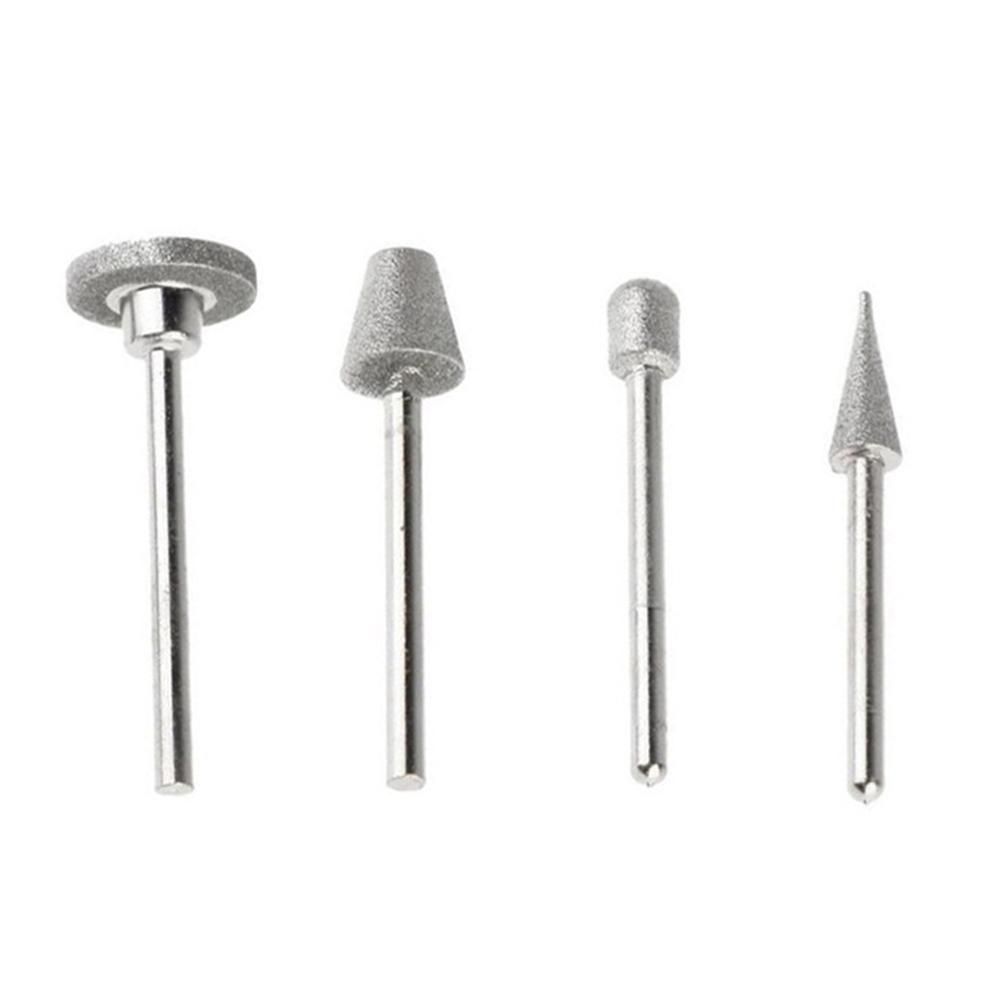 50pcs Diamond Grinding Heads 1/8-Inch Shank Diamond Coated Rotary Burrs Set Grinder Rotary Tool Set Grinding Cutting Head Drill Bits Metal Carving Polishing Tool Sets Electric Grinding Accessories