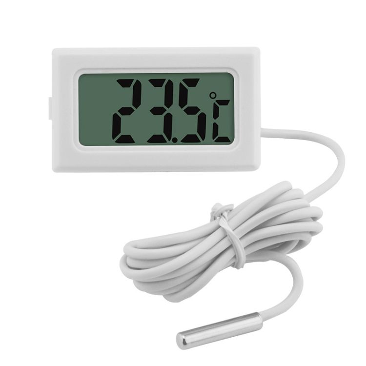 2 PCS Fish Tank Digital Thermometer, Line Length:  1m (White