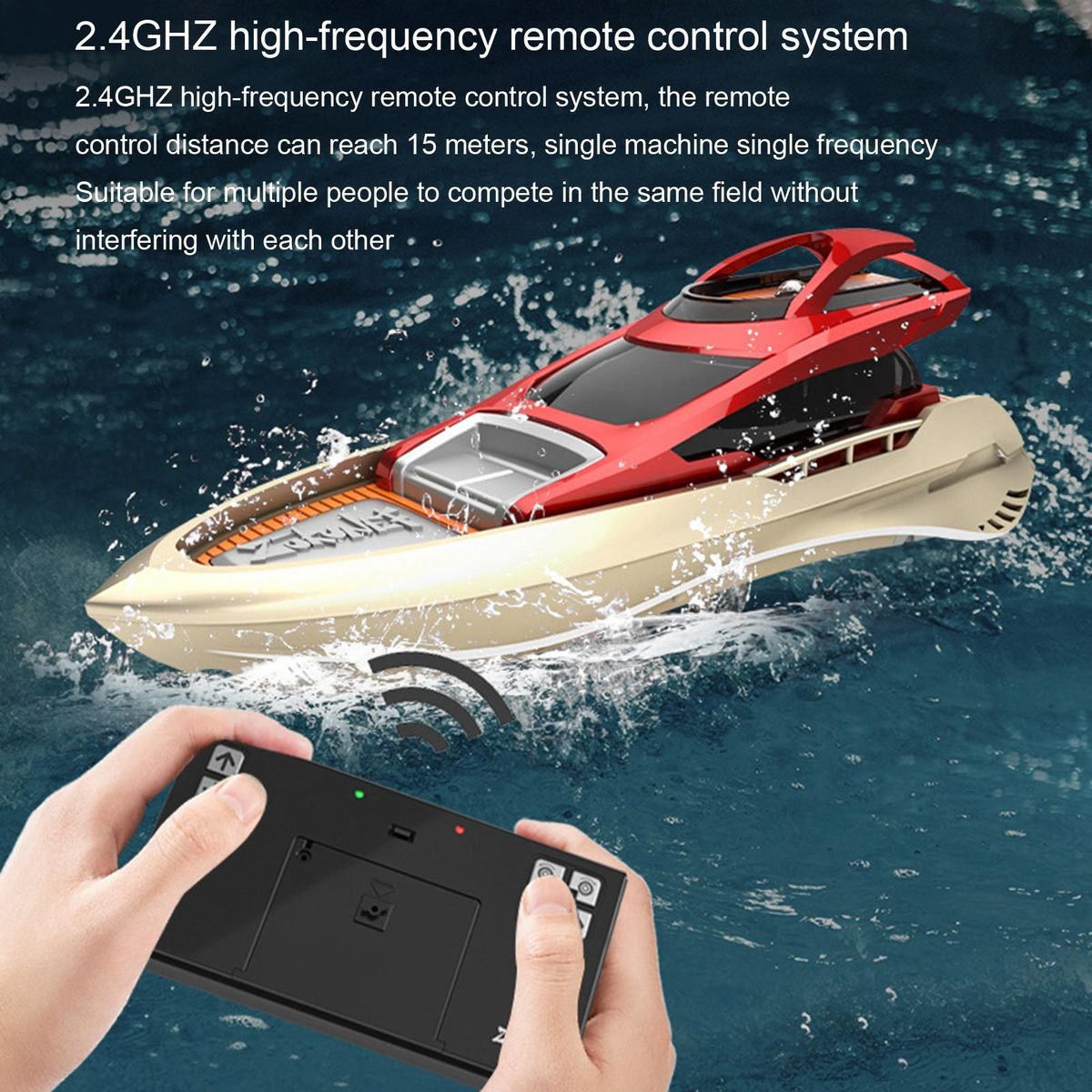 1 Set Remote Control Boat Yacht Model RC Boat Toys Red