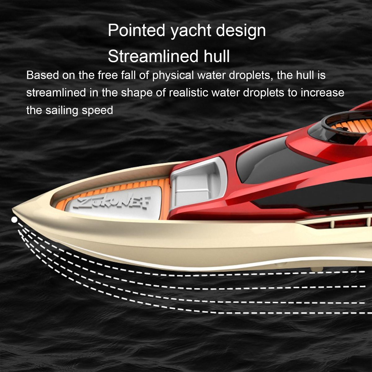 1 Set Remote Control Boat Yacht Model RC Boat Toys Red