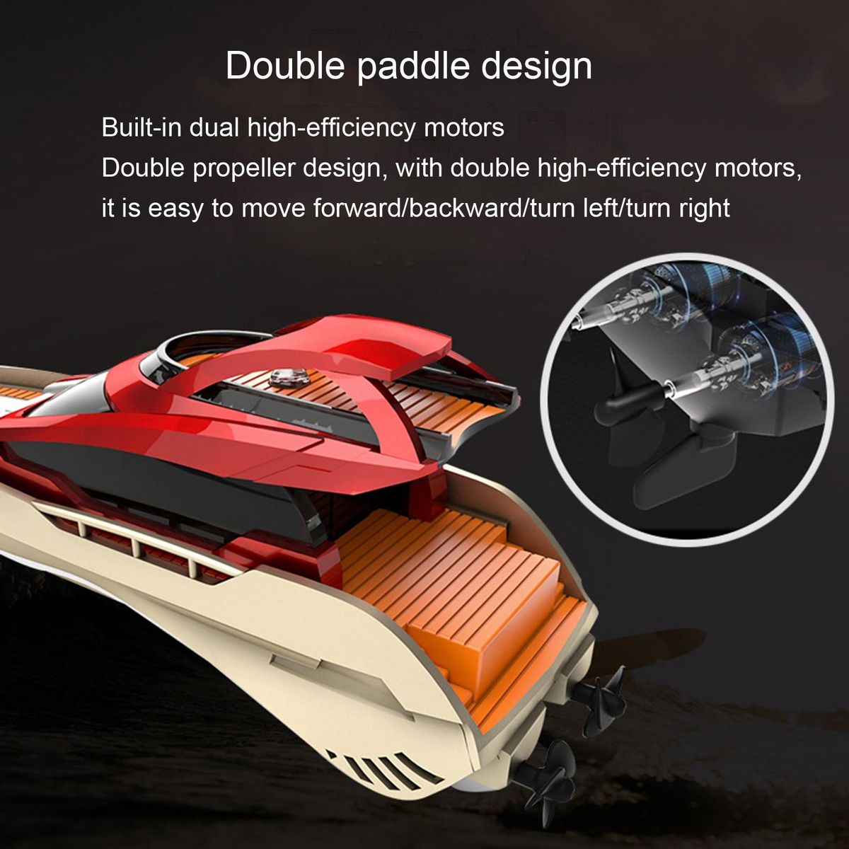 1 Set Remote Control Boat Yacht Model RC Boat Toys Red