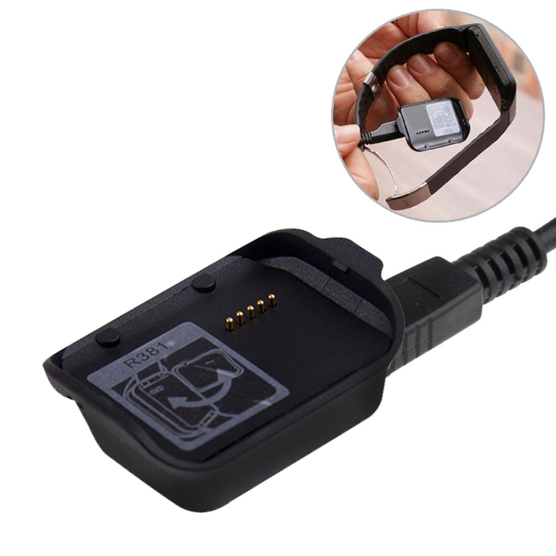 Bluetooth Bracelet Charger For Samsung Gear 2 Neo R381(Black)