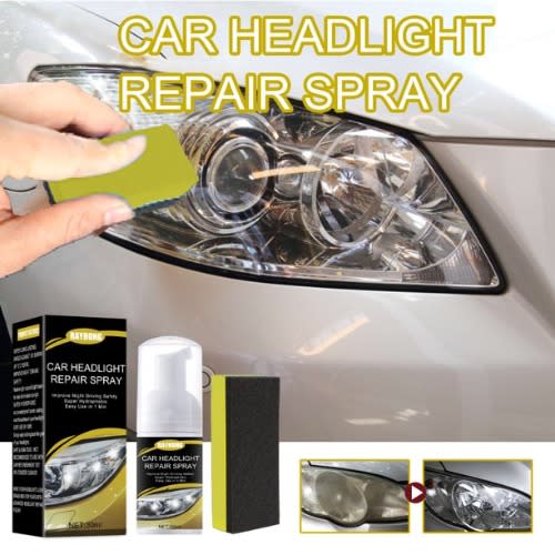 Car Headlight Repair Spray -  Auto Lens Polish Wax Restoration Cleaner - 30ml