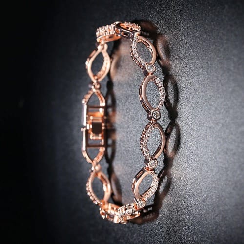 Fashion Link Bracelet- Rose Gold