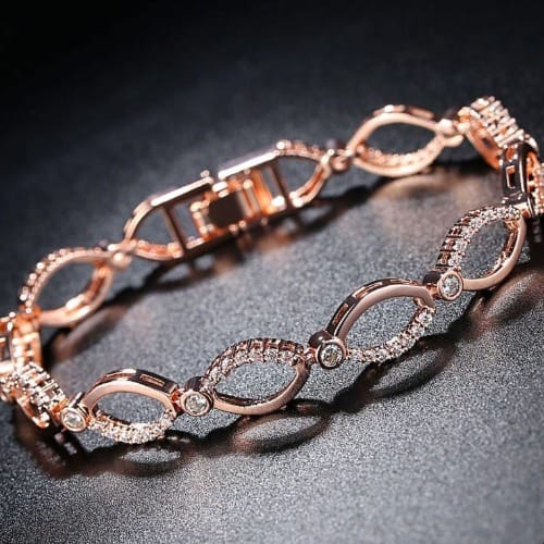 Fashion Link Bracelet- Rose Gold