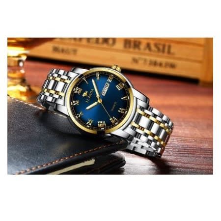 Men's Bracelet Luxury Water Proof Wrist Watch - Silver And Gold