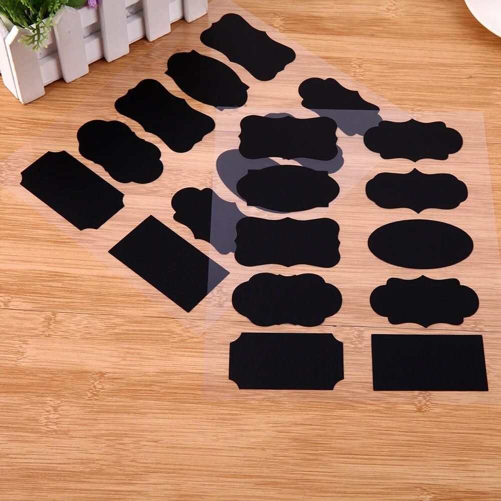 50pcs/5set Blackboard Sticker Craft Kitchen Jar Organizer Chalkboard Labels Wall Sticker For Kids Room Home Decor Supplies