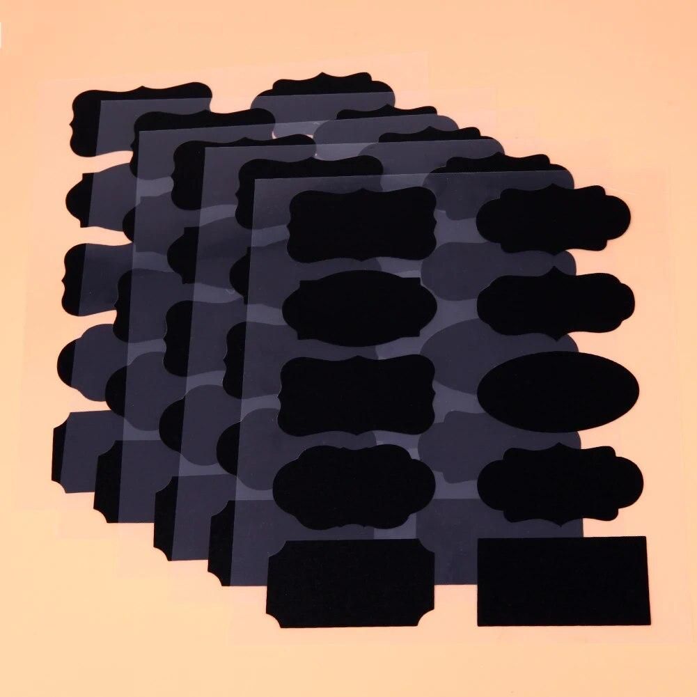 50pcs/5set Blackboard Sticker Craft Kitchen Jar Organizer Chalkboard Labels Wall Sticker For Kids Room Home Decor Supplies