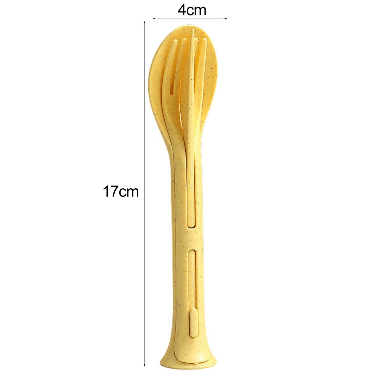 Kindergarten Cutlery Set Portable 3-in-1 Travel Cutlery Set for Home Yellow