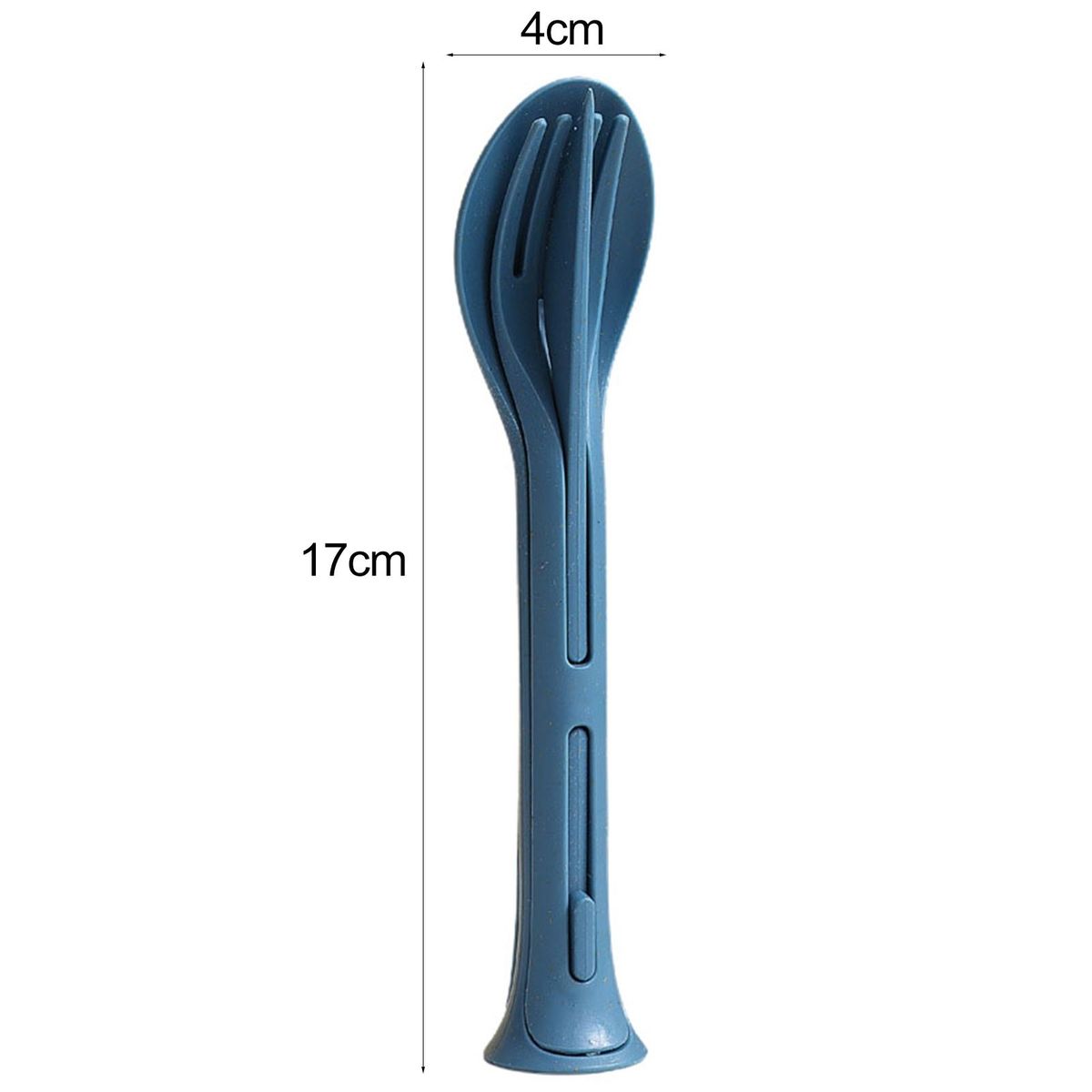 Kindergarten Cutlery Set Portable 3-in-1 Travel Cutlery Set for Home Blue