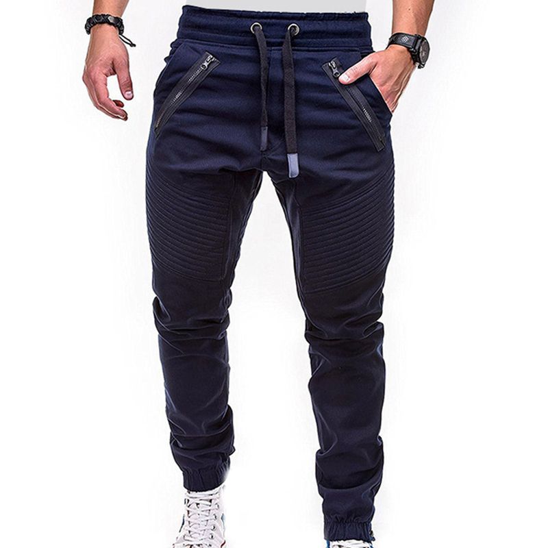 Thin Cargo Sweatpants Male Multi-pocket TrousersMens Sportswear Hip Hop Harem Pencil Pants F