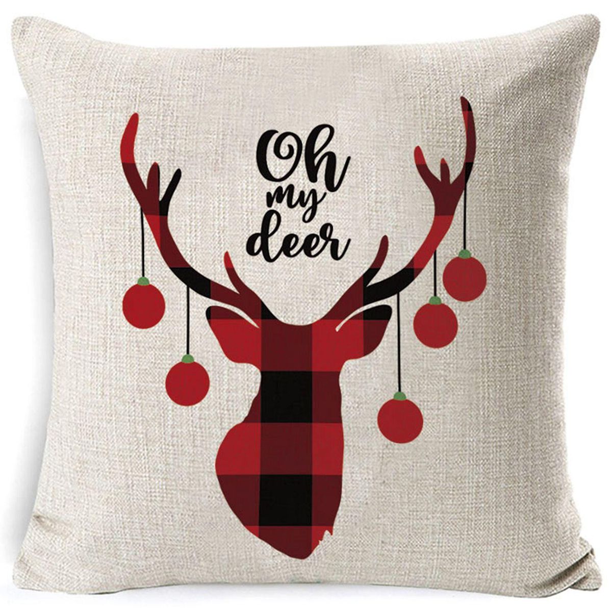 4Pcs Merry Christmas Cushion Cover Decorative Pillows Cover for Sofa Seat Square Soft Throw Pillow Case 45X45cm Home Decor