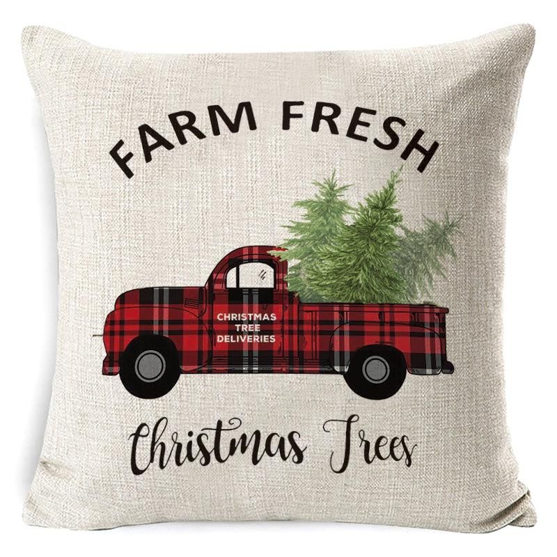 4Pcs Merry Christmas Cushion Cover Decorative Pillows Cover for Sofa Seat Square Soft Throw Pillow Case 45X45cm Home Decor