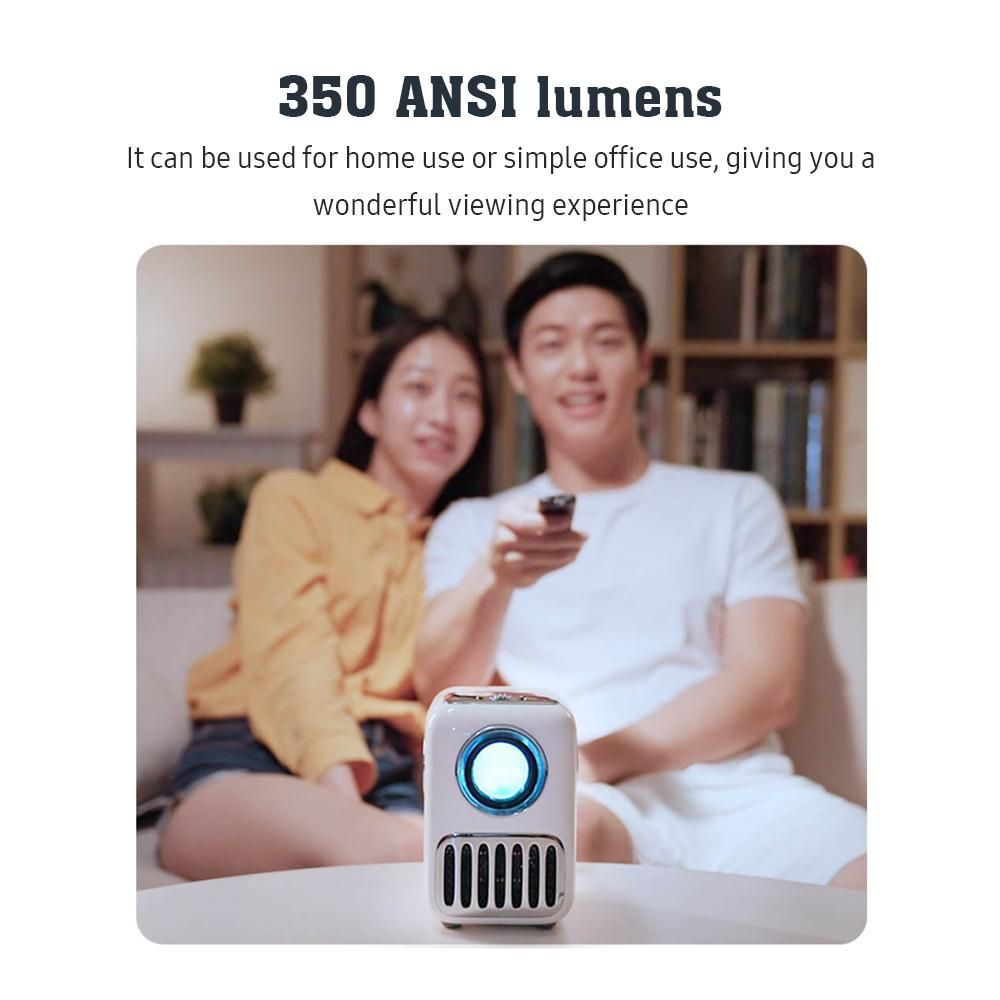 Wanbo T2R MAX Projector Full HD Wireless Projection 350 ANSI Lumens  16G Large Memory 1080P Mini LED Portable Projector WIFI 4K 1920*1080P 1GB+16GB Voice Control  Stand-Alone Standard Version