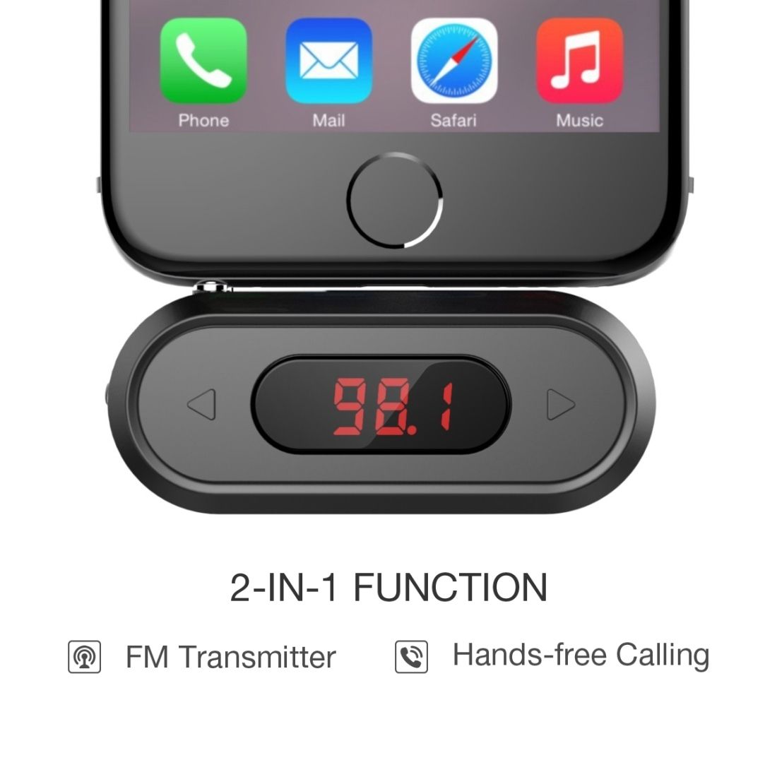Doosl DSER107 Multifunctional Car FM Transmitter Wireless Music Receiver With 3.5mm Jack & LCD Display, Support Hands-free Call (Black)