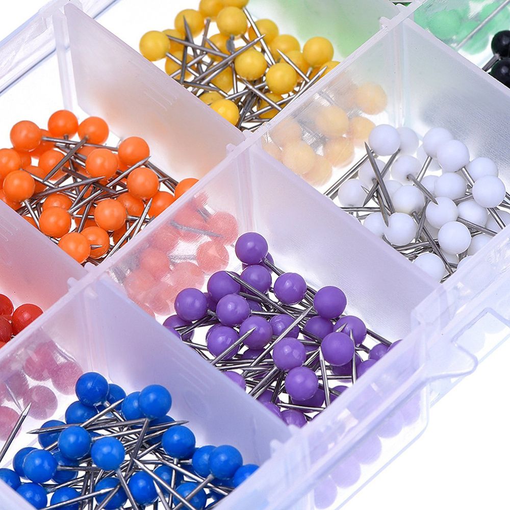 500pcs Thumbtack Boxed Colorful Plastic Durable Ba