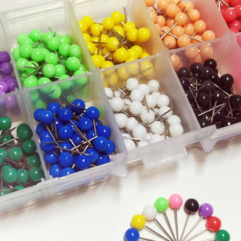 500pcs Thumbtack Boxed Colorful Plastic Durable Ba