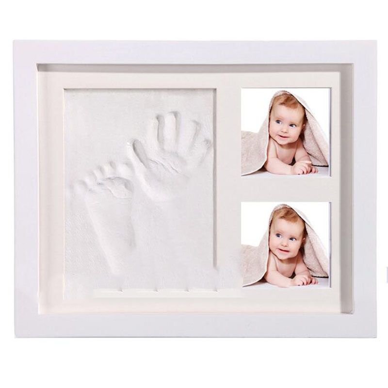 Wood Footprint Handprint Mud Photo Frame