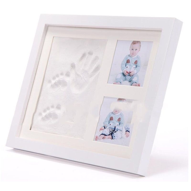 Wood Footprint Handprint Mud Photo Frame