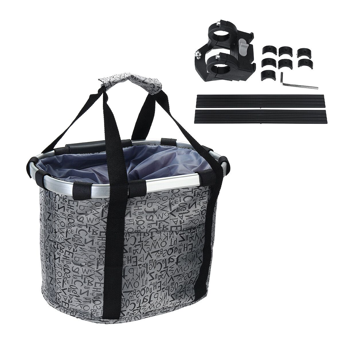Detachable Bicycle Front Basket Bike Handlebar Basket Pet Carrier Frame Bag Bike Parts Grey