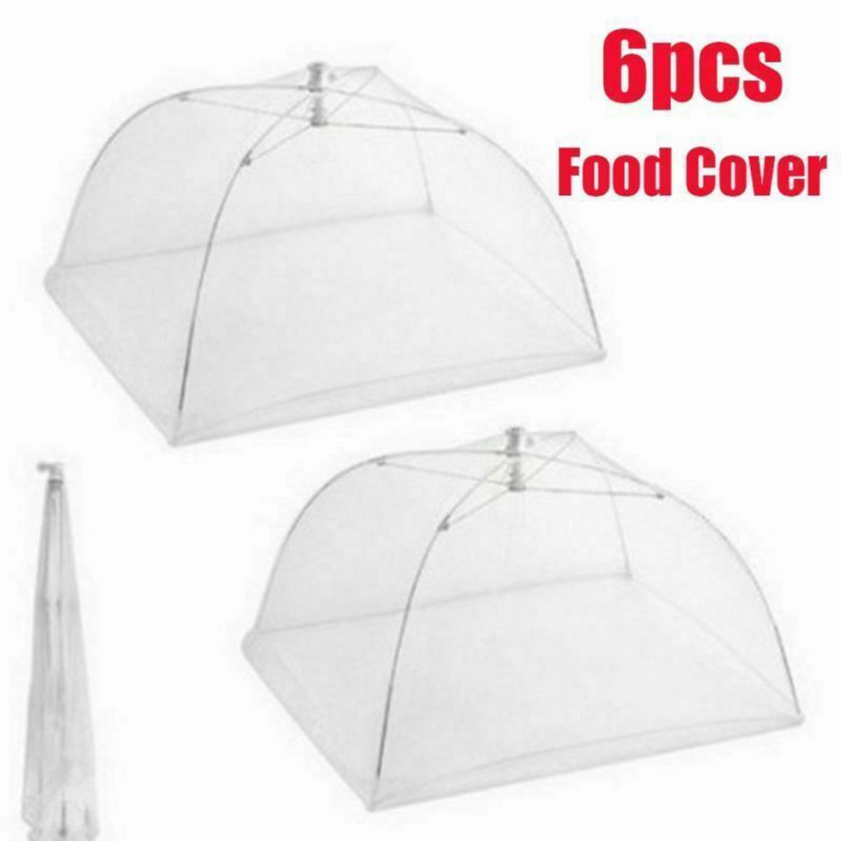6Pcs 17'' Pop Up Mesh Lace Food Cover Tents Picnic BBQ Plate