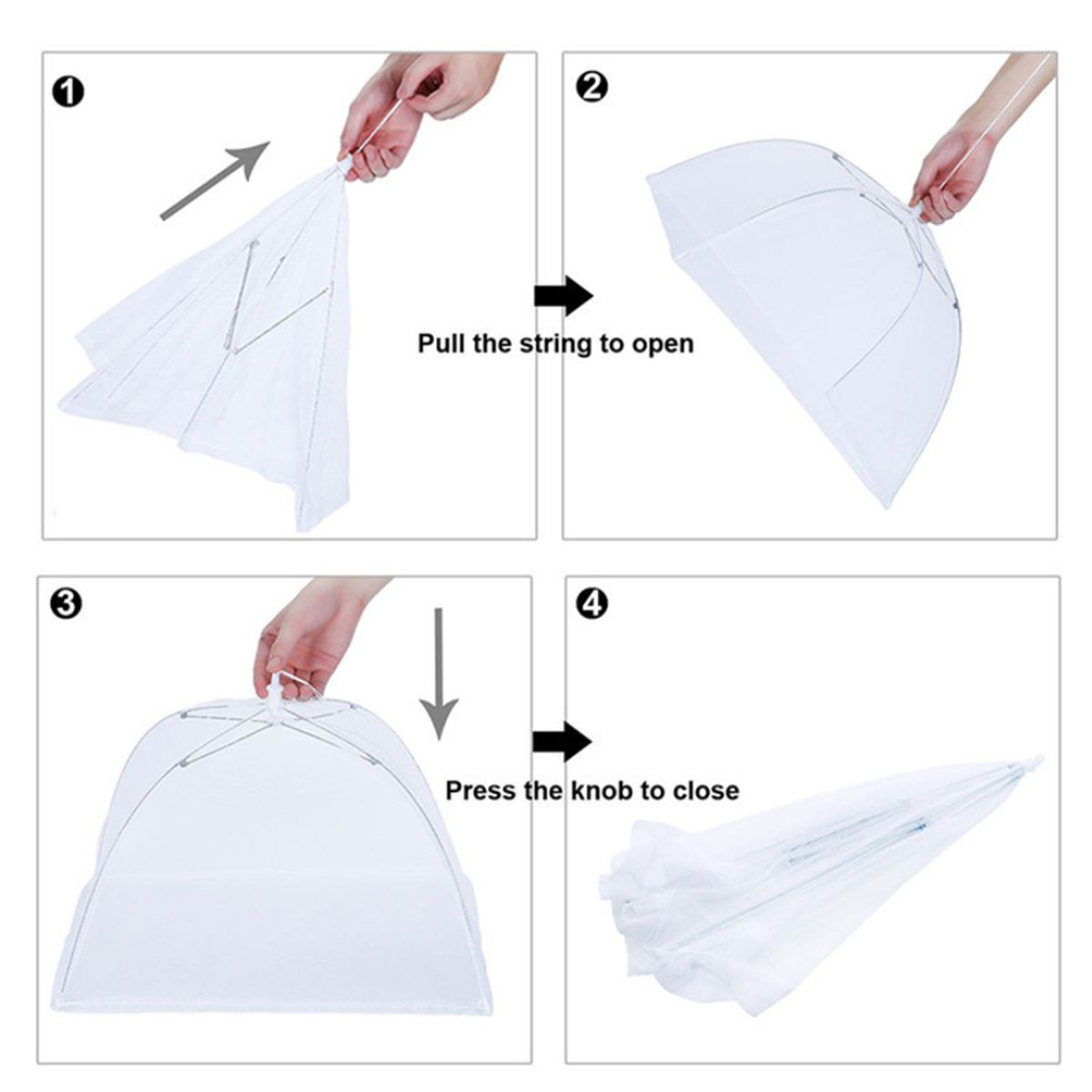 6Pcs 17'' Pop Up Mesh Lace Food Cover Tents Picnic BBQ Plate