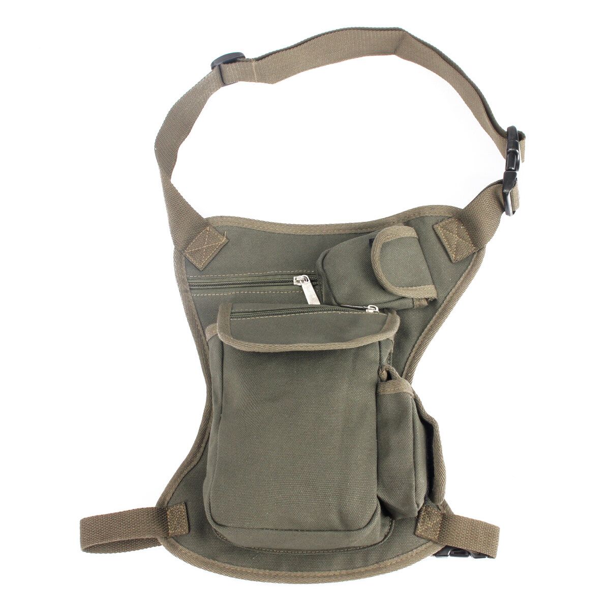 Outdoor Canvas Drop Leg Bag Thigh Fanny Pack Waist Belt Pouch High Quality Material, Health Green, Army Green